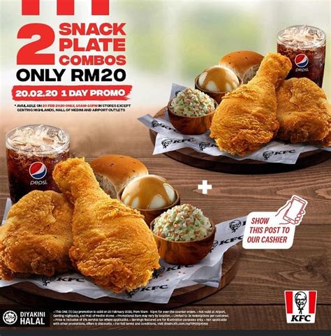 KFC 2 Snack Plates Combo For RM 20 Today