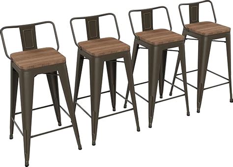 Amazon Yongchuang Inch Bar Stools Set Of Industrial Kitchen