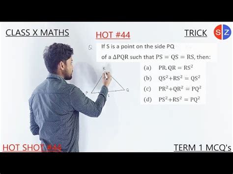 If S Is A Point On The Side PQ Of A Triangle PQR Such That PS QS RS