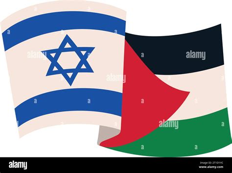 Israel And Palestine Flags Waving Stock Vector Image And Art Alamy