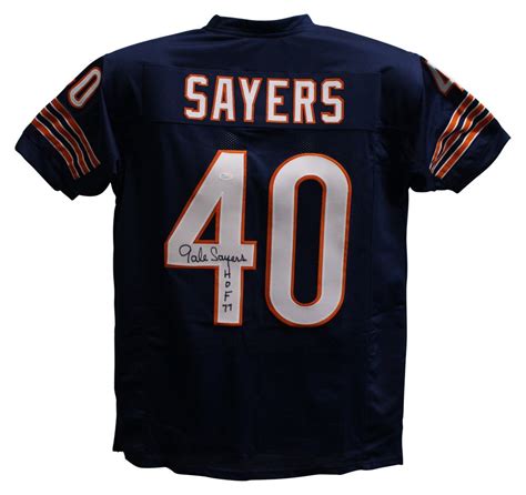 Gale Sayers Autographed Signed Chicago Bears Custom Size XL Blue Jersey