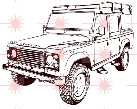 Digital Land Rover Defender Vehicle Dxf Ai Cnc Svg Laser Cut File