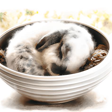 Round Fluffy Cute Baby Bunny Sleeping · Creative Fabrica