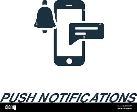 Push Notifications Icon Monochrome Simple Sign From App Development Collection Push