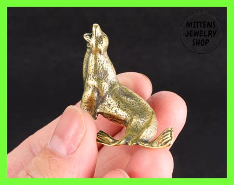 Sea Lion Figurine Brass Sea Lion Miniature Realistic Brass Etsy