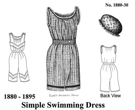 Victorian Bathing Suit Pattern New Easy Historical Multi Size Sewing