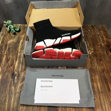 Balenciaga Speed Clear Sole Replica Trainer Black White Red Sole