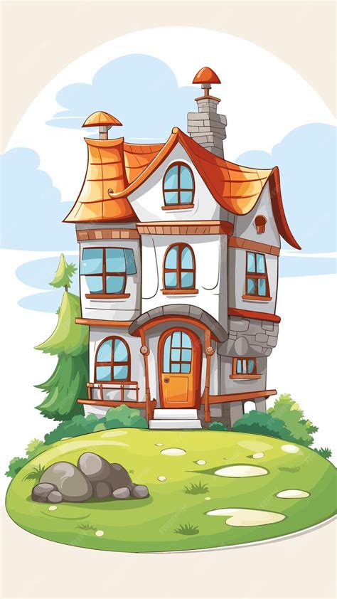 Premium Vector | House drawing cartoon illustration vector