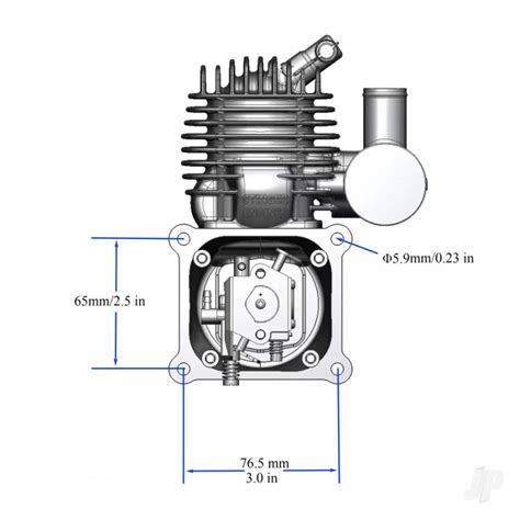 RCGF Stinger Engines 63cc Petrol 2 Stroke Single Cylinder Side