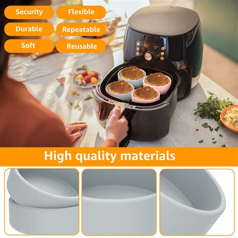 4X Air Fryer Egg Moulds Non Stick Silicone Ramekins 4inch Air Fryer Egg