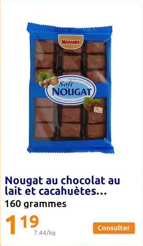 Promo Nougat Au Chocolat Au Lait Et Cacahu Tes Chez Action Icatalogue Fr