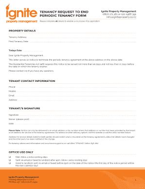 Fillable Online Tenancy Request To End Fax Email Print Pdffiller