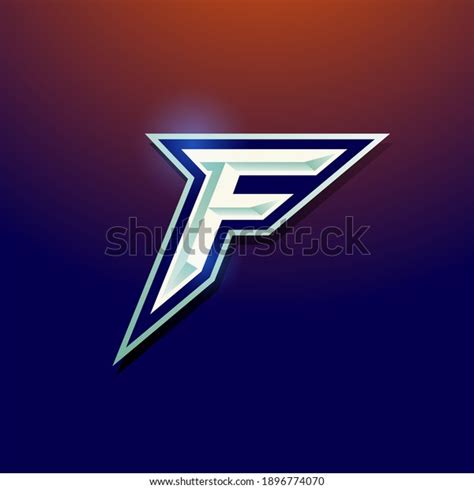 F Letter Mark Esport Logo Stock Vector Royalty Free