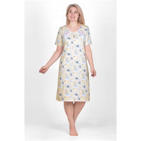 Сорочка женская из кулирки с коротким рукавом в ассортименте , -57852 ...