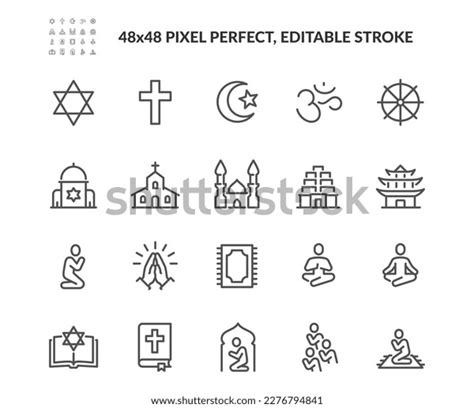 Simple Set Religion Symbols Related Vector Stock Vector Royalty Free