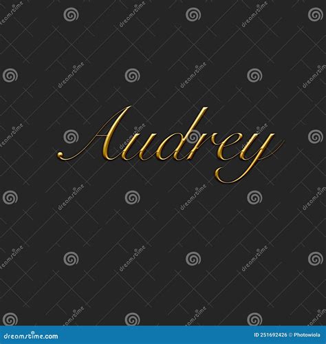 Audrey Name Lettering Tinsels Vector Illustration Cartoondealer