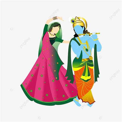 Radha Krishna Clipart Hd PNG, Lord Krishna Radha Vector Illustration, Krishna Janmashtami ...