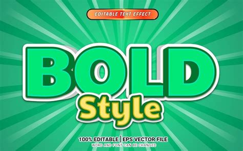 Premium Vector Bold Green Style Cartoon 3d Vector Text Effect