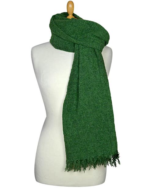 Fine Lambswool Celtic Stole Emerald Green Kerry Woolen Mills