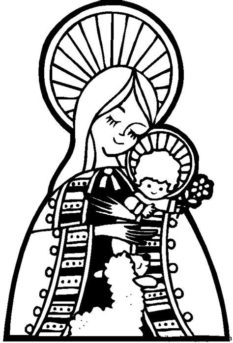 Jesus And Mary Coloring Clip Art Library