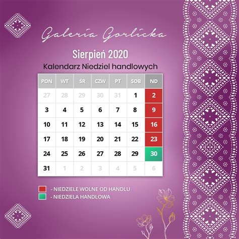 Niedziele Handlowe W Sierpniu 2020 Galeria Gorlicka