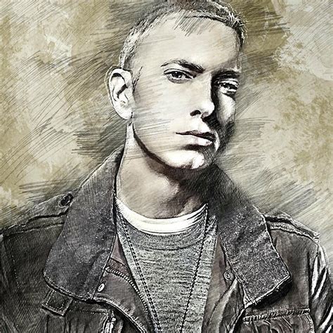 Celebrity Eminem Pencil Drawing Drawing By Bechtelar Natalia