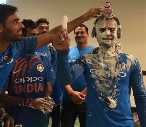 Photos Virat Kohli Gets Face Full Of Cake Cricket