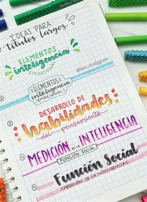 100 Ideas Para Tener Apuntes Más Bonitos💛 Six Art Titulos Bonitos Para Apuntes Ideas De