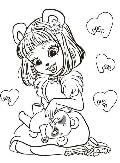 Coloriage Enchantimals Filles Magiques Et Leurs Animaux Imprimer A4