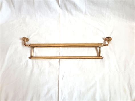 Double Brass Wall Mounted Towel Holder Bar Towel Bar Etsy