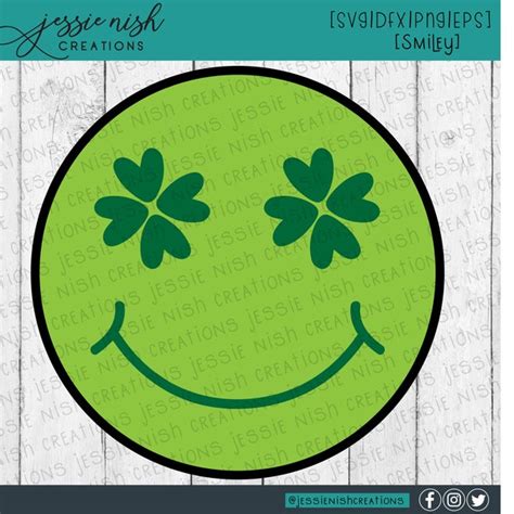 Shamrock Smiley Face Etsy