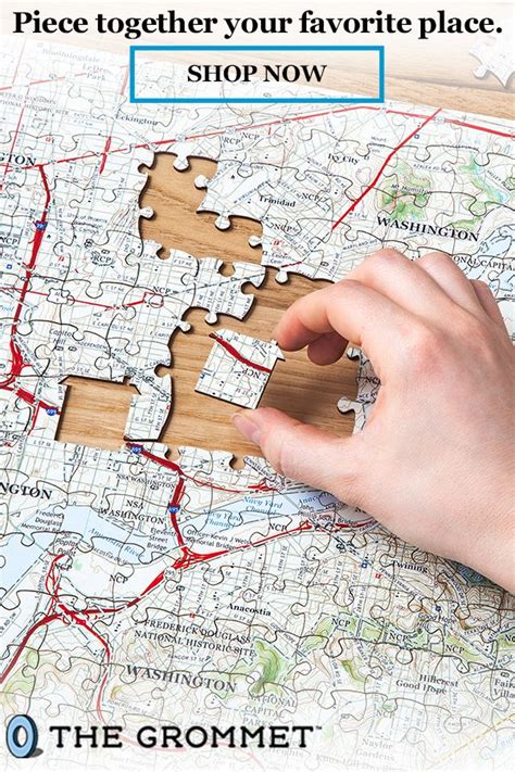 Custom Hometown Map Puzzle by Butler and Hill | The Grommet® | Puzzle crafts, Map puzzle, Wooden map