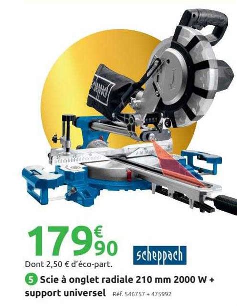 Promo Scie à Onglet Radiale 210 Mm 2000 W Support Universel Scheppach