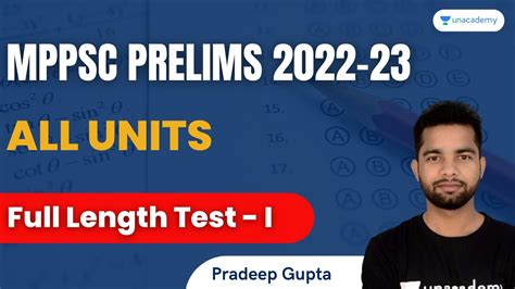 Full Length Mock Test Must Attempt Test All Units MPPSC Prelims