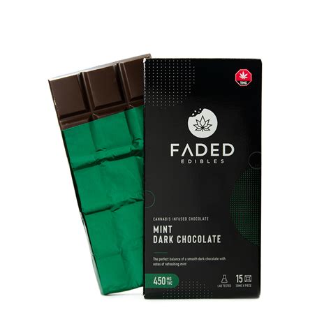 Discover Delicious Mint Dark Chocolate Bar From Faded Cannabis Co