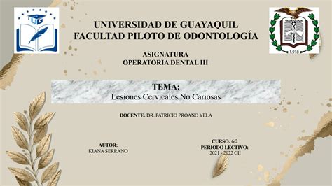 SOLUTION Lesiones Cervicales No Cariosas Diapositivas Universidad De