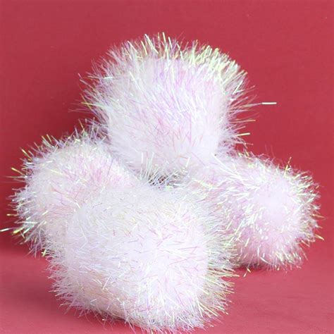 3-1/2" Large White Iridescent Pom Poms - Pom Poms - Kids Crafts - Craft ...