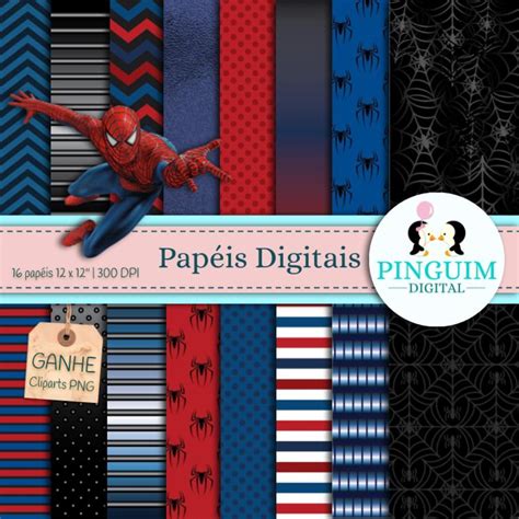 Kit Papel Digital Homem Aranha Spider Man Elo