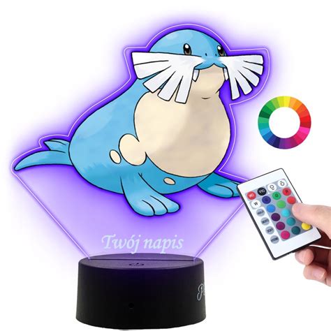 Lampka Na Biurko Statuetka Led Z Nadrukiem Uv Pokemon Sealeo Na Prezent