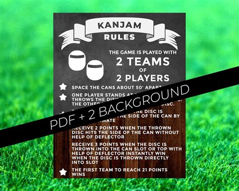 Kan Jam Sign Poster, Kan Jam Rules, Kan Jam Chalkboard, Kanjam Decals, Yard Game Sign, Outdoor ...