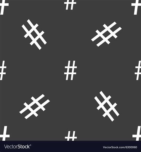 Hash tag icon seamless pattern on a gray Vector Image