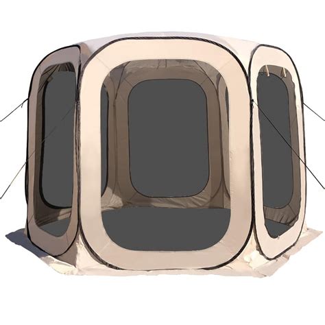 Screen House Tent Pop-Up for 2-10 People, Portable Screened Tent Camping Canopy with Vents Doors ...