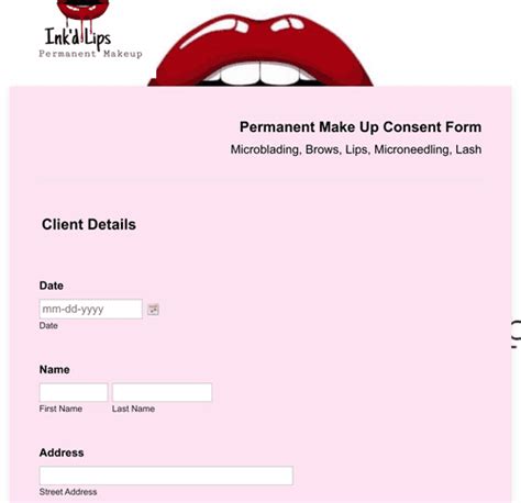 Permanent Make Up Consent Form Template Jotform