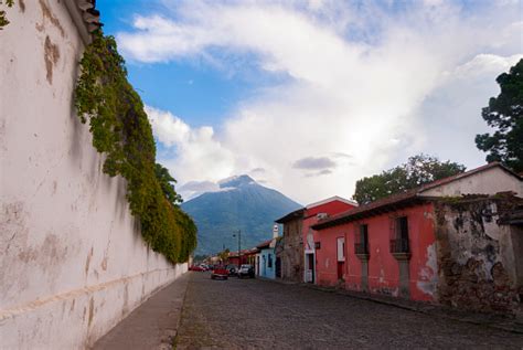 panoramic view   colonial city  la antigua guatemala