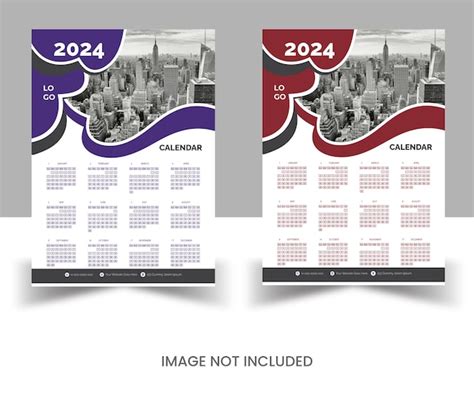 Moderne Und Einfache 2024 Neues Jahr Englische Kalender Vorlage Design