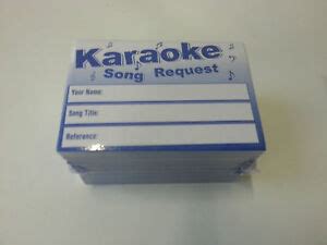 Karaoke Request Song Artist Slips Use For Karaoke Machine Parties