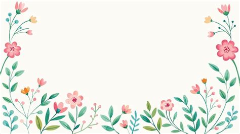 Un Fondo Blanco Con Flores Rosas Y Hojas Verdes Vector Premium