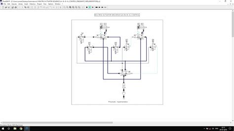 Multiple Actuator Sequence A B B A Pneumatics FluidSIM