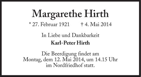 Traueranzeigen Von Margarethe Hirth SZ Gedenken De