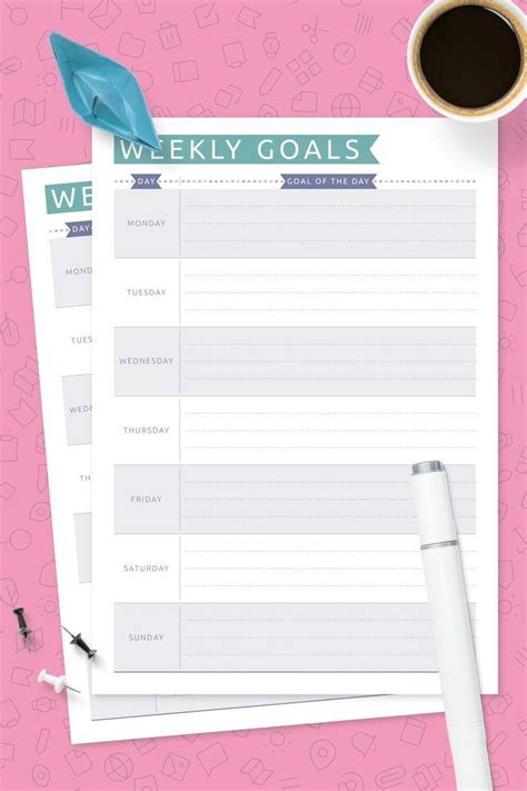 Set Your Goals And Achieve Them With This Weekly Planner Template